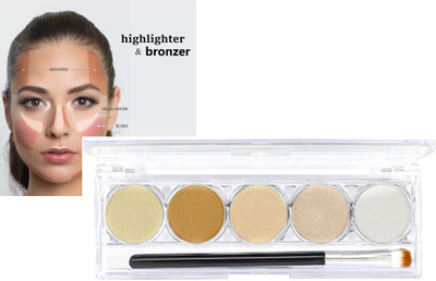 Arcanuy MATTE & SHIMMERY FINISH MULTI COLOR HIGHLIGHTER & BRONZER PALETTE Highlighter(multicolor)