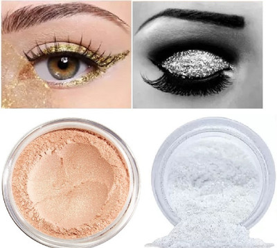 JANOST Multicolor Shimmer Gold & Silver Highlighter Powder  Highlighter(Gold, Silver)