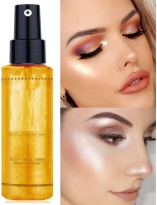 Latixmat Face & Body golden liquid Highlighting Spray Highlighter(gold)