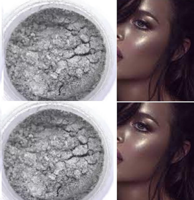 TOPQ NEWShimmer Powder Loose Face Shiner Highlighter pack of 2 Highlighter(SILVER SHIMMER)
