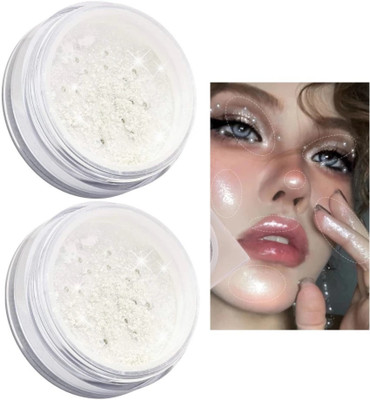 LILLYAMOR Super Makeup Highlighter For Face pack of 2 Highlighter(Silver)