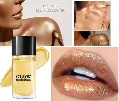 Sheny High Quality Face Makeup Liquid Highlighter Water prof & long lasting for Highlighter(gold)