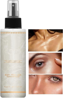 DARYUE Fade Proof & Shimmer Finish Spray Form Face & Body  Highlighter(Silver)