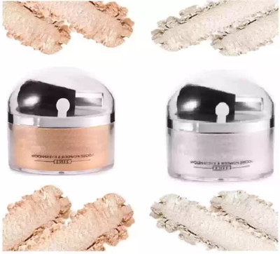 GABBU Best Quality Shimmer Finish Gold And Silver Highlighter Powder Highlighter(Gold, Silver)