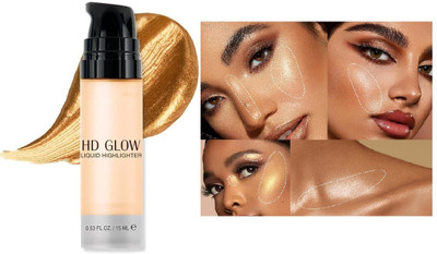 YAWI Waterproof Gold Liquid Illuminator Highlighter Ultra Smooth Shine  Highlighter(Gold)