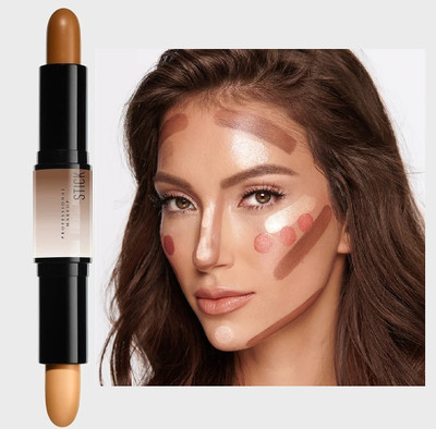 WOONGMI PROFESSIONAL MAKEUP Face Shaping & Contouring Stick Highlighter(Brown, Beige)