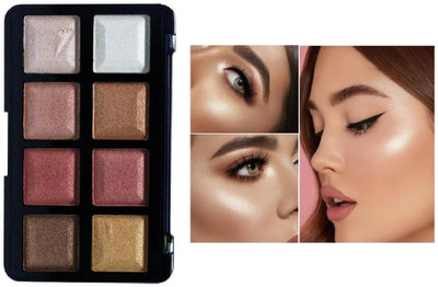 Herrlich New Professional 8 Shades HD Highlighter Palette  Highlighter(MULTICOLOR)