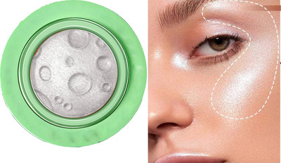 THTC Moon Highly-Pigmented Powder Highlighter with Luminous Finish Highlighter(SILVER)
