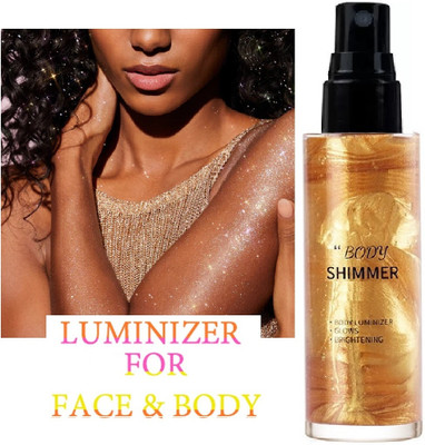 Yuency Ultra Smooth Shine Waterproof Face And Body liquid Highlighter(golden)