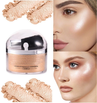 Emijun 2 IN 1 Soft Loose Highlighter Dust Powder Highlighter(SOFT GOLD)