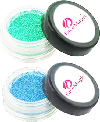 FACE MAGIC Sea Green And Sky Blue Glitter Highlighter FM4 FM6 4g Highlighter(FM4FM6)