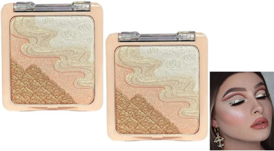 Emijun 4 in 1 Highlighter Palette Long Lasting Face illuminator Makeup COMBO Highlighter(MULTI COLOR)