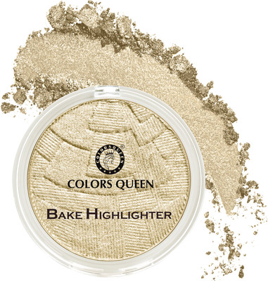 COLORS QUEEN Too Much Baked Shimmer Blusher and Highlighter for Face Makeup Highlighter(Molten Gold)