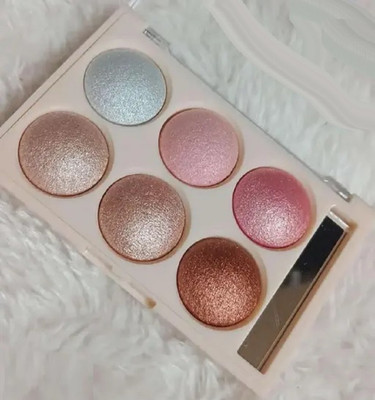 HUZURLU 6 Color Highlighter Palette Highlighter(MULTICOLOR)