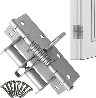 JENUK Automatic Self-Closing Door Hinges, Spring Door Closer Self Closing Hinge(Silver Pack of 1)