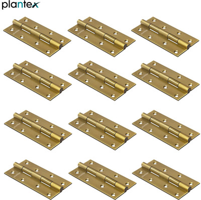 Plantex Kabja For Door Stainless Steel 3 inch x 16 Gauge / 1.5 mm Thickness for Door Butt/Mortise Hinge(Brass Antique Pack of 12)