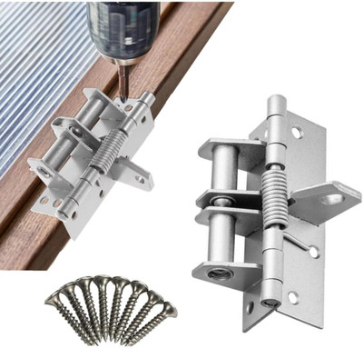KGBTREADS 3 in 1 Automatically Door Hinge Lock Self Closing Hinge(silvar Pack of 1)