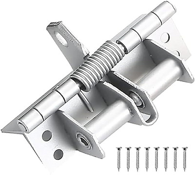 AARUKCREATION 3 in 1 Automatic Door Closer Hinge Lock Self Closing Hinge(Silver Pack of 1)