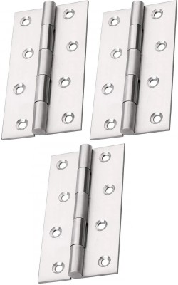 Vmd Door S.S WELDED Hinges 5 inch x 12 Gauge/2.5 mm Thickness Plate/ Kabja for Door Butt/Mortise Hinge(Silver Pack of 3)