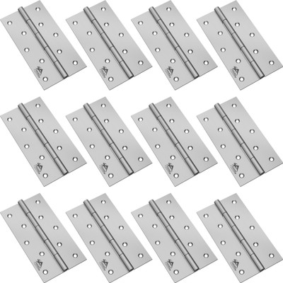 ATLANTIC Window Butt Hinges 5 inch x 14 Gauge/2 mm Thickness Matt Finish Butt/Mortise Hinge(S.S Finish (Silver) Pack of 12)