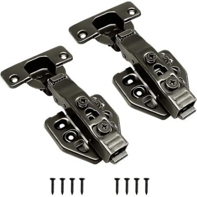 Volo Hydraulic 3D Clip-on Soft Close Concealed Cabinet Hinges, Black Col. (8 Crank,1) Concealed Hinge(Black Pack of 2)