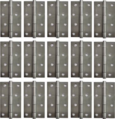 Circle Door Butt Hinges 5 inch x 14 Gauge|2 mm Thickness |S.S MAT Finish| PACK OF 15| Butt/Mortise Hinge(Silver Pack of 15)