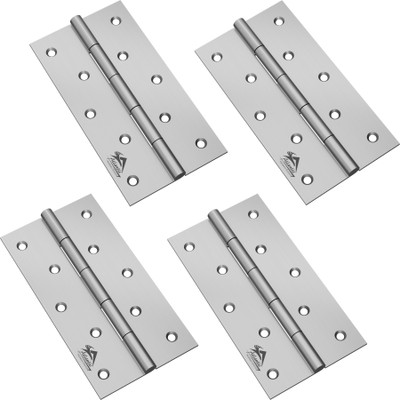 ATLANTIC Window Butt Hinges 5 inch x 14 Gauge/2 mm Thickness Matt Finish Butt/Mortise Hinge(S.S Finish (Silver) Pack of 4)