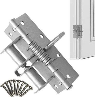 KGBTREADS Spring Hinge Durable Accessories Multi-Functional Automatic Self-Closing Door Self Closing Hinge(silvar Pack of 1)