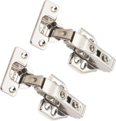 Met Craft StainlessSteel Non-Magnetic Hinge Pack of 1 Pair(8 Crank)for Half Overlay Door Self Closing Hinge(Silver Pack of 2)