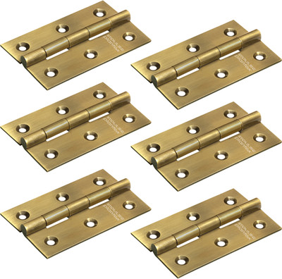 Impulse by Plantex Stainless Steel Door Hinges 3 inch x 16 Gauge / 1.5 mm Thickness for Home Door Butt/Mortise Hinge(Brass Antique Pack of 6)