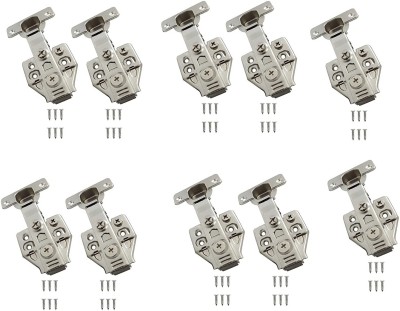 Volo Mild Steel 3D Clipon Soft Close Concealed Hinge(0*Full Overlay, 10set of 2 pcs) Concealed Hinge(Silver Pack of 10)