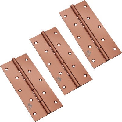 ATLANTIC Door Butt Hinges 6 inch x 10 Gauge/3 mm Thickness (Stainless Steel, RosGold Finish, Pack of 03 Piece) Butt/Mortise Hinge(RosGold Pack of 3)