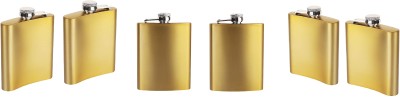 KARFE Karfe Hip Flask Alcohol Drinks Wine Whiskey Or Liquor Flasks for Men 205 ML Each STAINLESS STEEL Hip Flask(1200 ml)