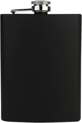 Protos India.Net Hip Flask 260ml 9OZ Black Matte Finish Drinks Pocket Stainless Steel Hip Flask(260 ml)