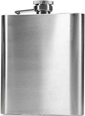 Protos India.Net ESV- Hip Flask Matallic Sliver Alcoholoc Beverage Holder STEEL Hip Flask(207 ml)