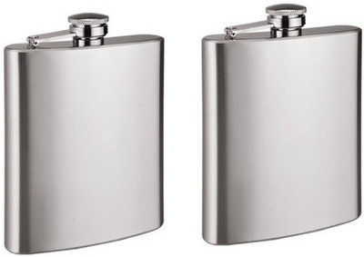 Protos India.Net Set of 2 Steel Hip Flask(207 ml)