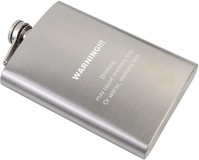 Wellingston Funny Quotes Hip Flask (Pocket Stainless Steel) Whisky Holder Liquor Holder 7 Oz (210 ML) (Silver Sand) Stainless Steel, Metal Hip Flask(210 ml)