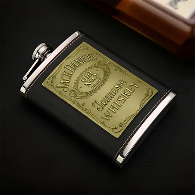 Addox JD-LTH-BK Stainless Steel Hip Flask(237 ml)