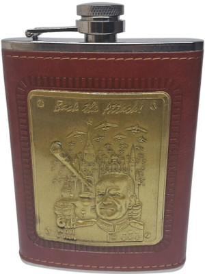 DECOVATE Pocket-Perfect – Stainless Steel Whiskey Flask with Leather Finish | 235ml Stainless Steel Hip Flask(235 ml)