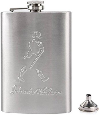 BLASTOISE Leak Proof Silver Stainless Steel Hip Flask for Alcoholic Drink Storage Model STAINLESS STEEL Hip Flask(250 ml)