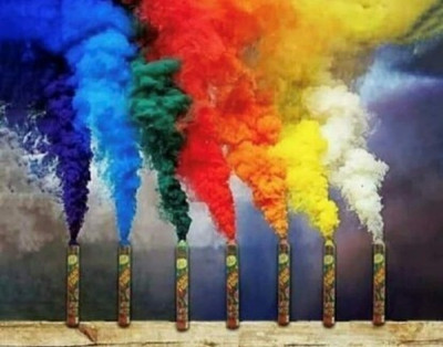 Holismok Herbal Gulal smoke bombs Natural Holi Color Party (Pack of 5)a10 Holi Color Powder Pack of 5(Red, 0.3 g)