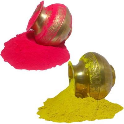 GULAL Combo Pack (Red And Yellow) 300g Each Colour Holi Color Powder Pack of 2(Red, Yellow, 600 g)