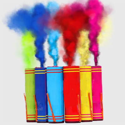 NAVMAV Electric Color Fog Cold Refill Pyro Multicolor in 2 Pyro for Holi Eco-Friendly Holi Color Powder Pack of 2(Yellow, 100 g)