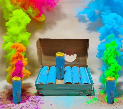 Honbon Multicolor Holi Color Smoke Pyro Holy Color Smoke Fountain Holi Color Powder Pack of 2(Red, 100 g)