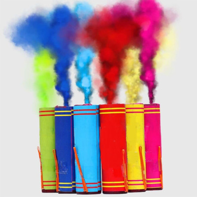 Festive Blessings Electric Color Fog Cold Refill Pyro Multicolor in 2 Pyro for Holi Eco-Friendly Holi Color Powder Pack of 2(Yellow, 100 g)