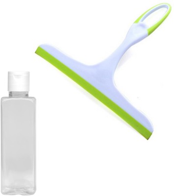 Adhvik Combo Of Glass Cleaning Wiper With Refillable 100 Ml Small Squeeze Bottles Kitchen Wiper