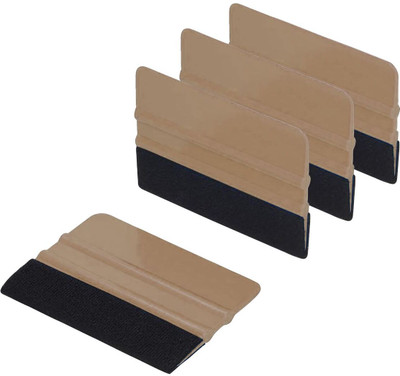 IOTA SQZ-206F Black Felt PPF Squeegee for Car Window Tint Tool, pack of-4 Cleaning Wipe