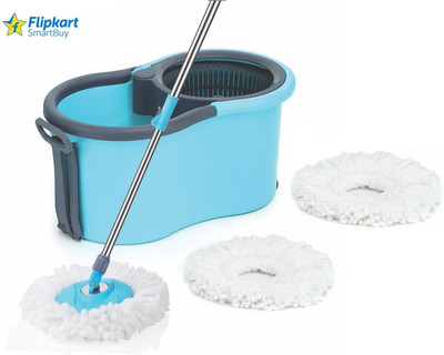 Flipkart SmartBuy HOME CLEANING MOP SET WITH 3 MICROFIBER REFILLS PLASTIC SPRINKLER BLUE COLOR Mop Set(Multicolor)