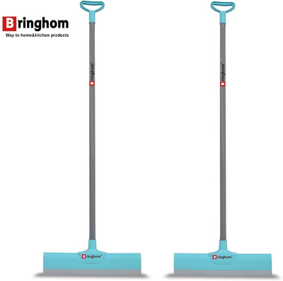 Bringhom Squeegee Wiper with Sharp Blade Long Handle for Home Bathroom Floor Cleaning 2U Floor Wiper(Green)