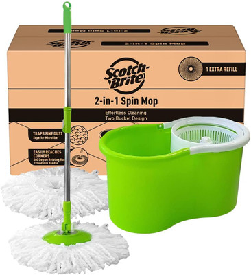 Scotch-Brite 2-in-1 spin Mop Set(Green)